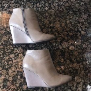 Taupe colored ankle booties